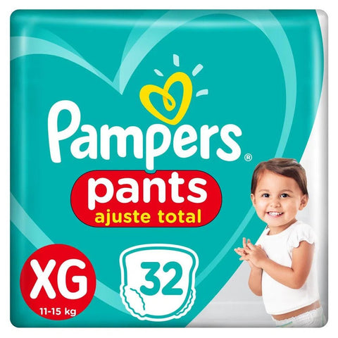 Fralda Pampers Pants Ajuste Total  Tamanho XG - 32 Unidades