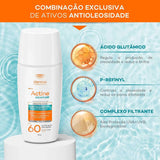Protetor Solar Facial Actine Fluido  Sem Cor - FPS 60 - 40 g