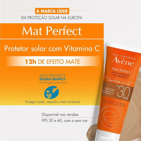 Protetor Solar Facial Avène Mat Perfect  Com Cor - FPS 30 - 40 g