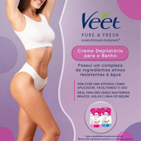 Creme Depilatório Para Banho Veet Pure & Fresh 150ml