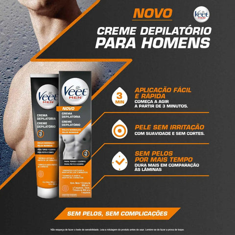 Creme Depilatório Veet Men Pele Normal 200ml