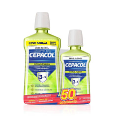 Kit Enxaguante Bucal Sem Álcool Cepacol Citrus Fusion 500mL+ 250ml