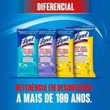 Lenço Desinfetante Lysol Frescor Marinho Com 36 Unidades