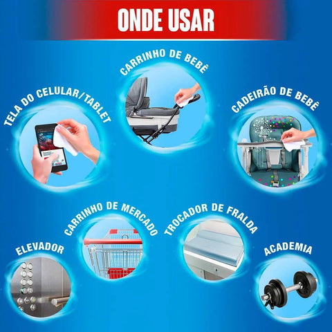 Lenço Desinfetante Lysol Frescor Marinho Com 36 Unidades