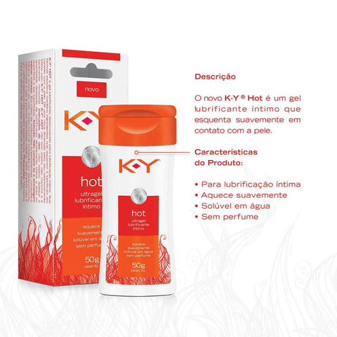 Lubrificante Íntimo K-Y Ultragel Hot Com 50G