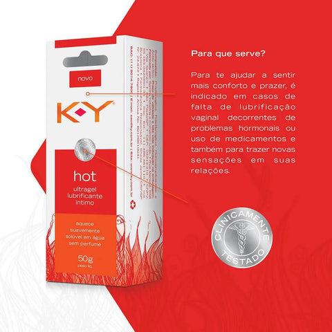 Lubrificante Íntimo K-Y Ultragel Hot Com 50G