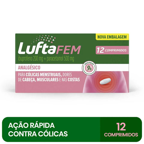 Luftafem  200mg + 500mg - 12 Unidades - Comprimido