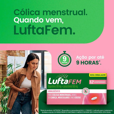 Luftafem  200mg + 500mg - 12 Unidades - Comprimido