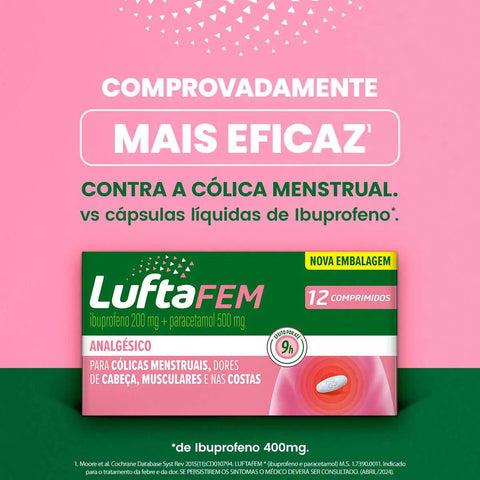 Luftafem  200mg + 500mg - 12 Unidades - Comprimido