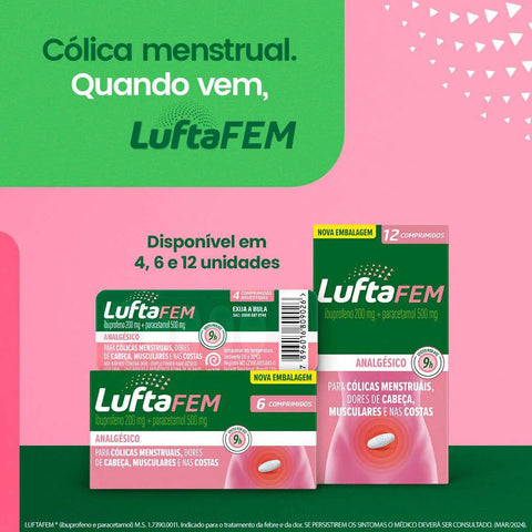 Luftafem  200mg + 500mg - 12 Unidades - Comprimido