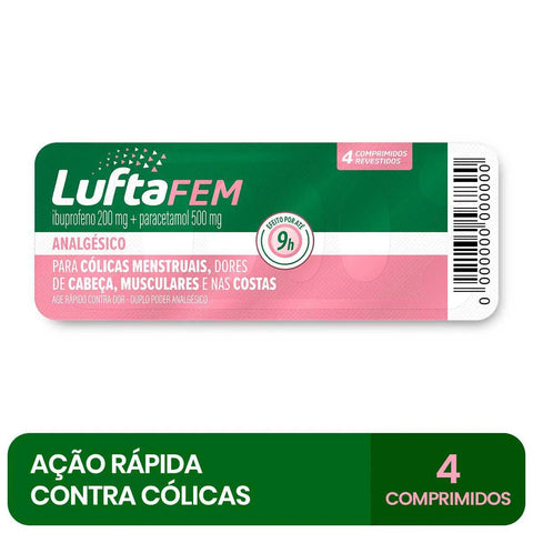 Luftafem  200mg + 500mg - 4 Unidades - Comprimido