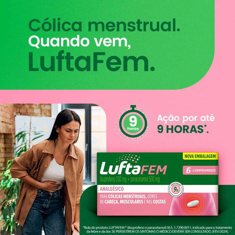 Luftafem  200mg + 500mg - 4 Unidades - Comprimido