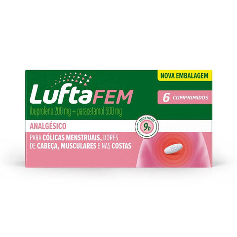 Luftafem  200mg + 500mg - 6 Unidades - Comprimido