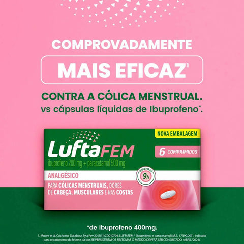 Luftafem  200mg + 500mg - 6 Unidades - Comprimido