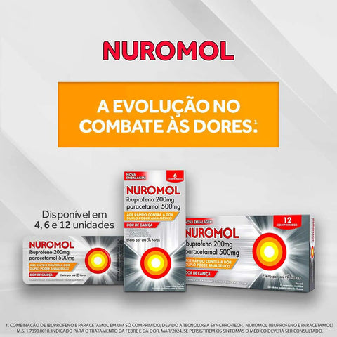 Nuromol  200mg + 500mg - 12 Unidades - Comprimido