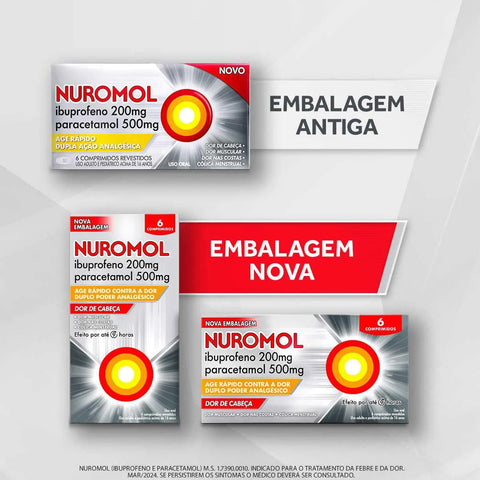 Nuromol  200mg + 500mg - 6 Unidades - Comprimido