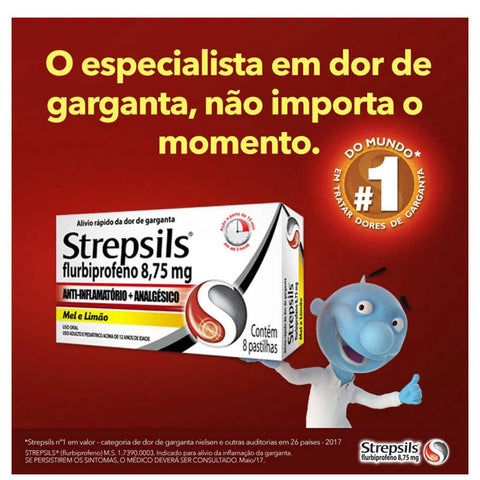 Pastilha Strepsils Mel e Limão 16 Unidades