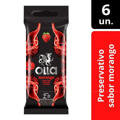 Preservativo Olla Morango  6 Unidades