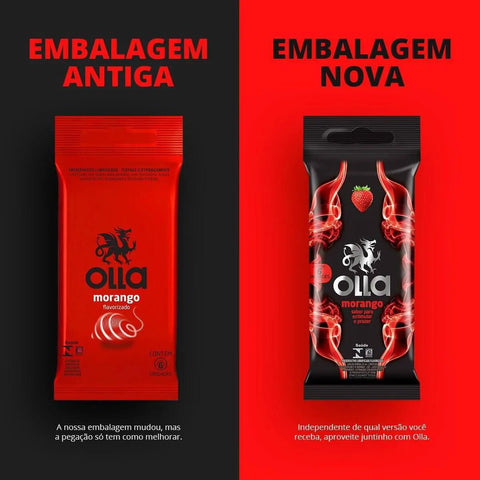Preservativo Olla Morango  6 Unidades