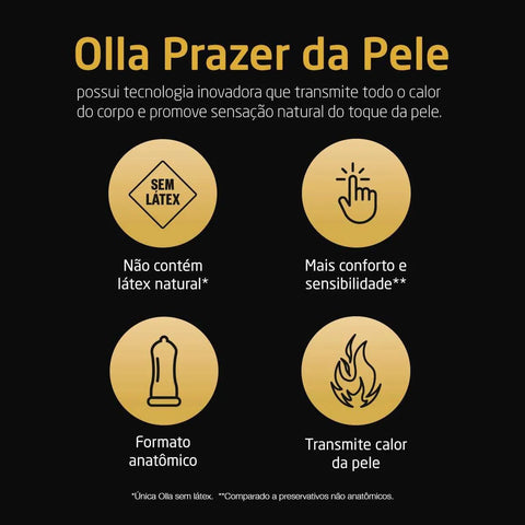 Preservativo Olla Prazer da Pele  4 Unidades