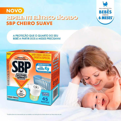 Repelente de Tomada Sbp 45 Noites Cheiro Suave + Refil 35ml