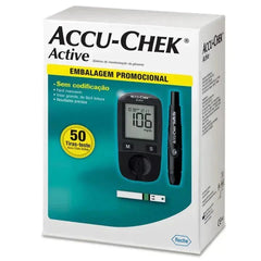 Kit Monitor de Glicemia Accu-Chek Active  Monitor + 50 Tiras + Lancetador - 1 Unidade