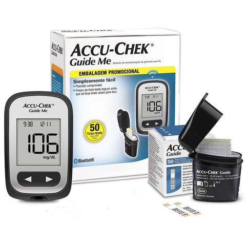 Kit Monitor de Glicemia Accu-Chek Guide Me  Monitor + Tiras - 1 Unidade