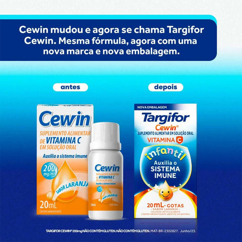 Vitamina C Cewin Targifor  200mg/mL - 20 mL - Solução