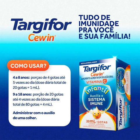 Vitamina C Cewin Targifor  200mg/mL - 20 mL - Solução