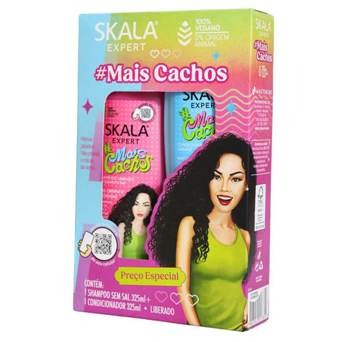 Kit Shampoo e Condicionador Mais Cachos Skala Vegano 650ml