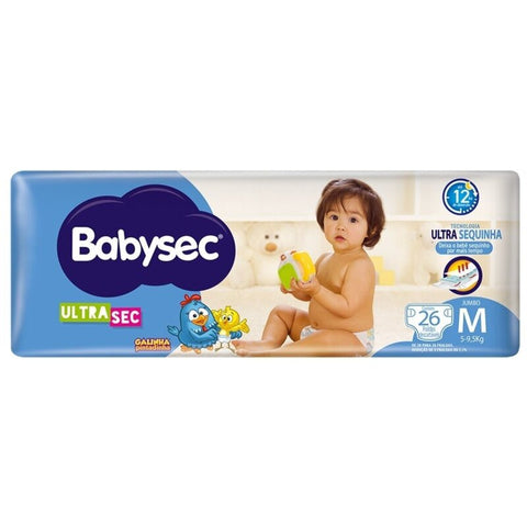 Fralda Babysec Ultrasec  Tamanho M - 26 Unidades