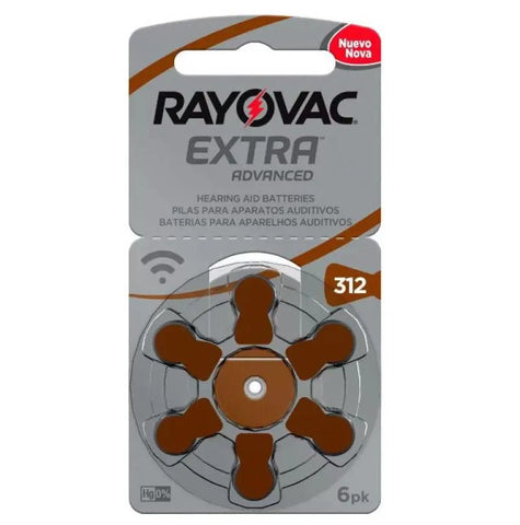 Pilha para Aparelho Auditivo Rayovac 312 - 6 unidades