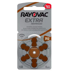 Pilha para Aparelho Auditivo Rayovac 312 - 6 unidades