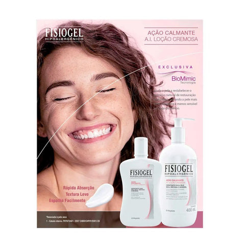 Kit Fisiogel A.I. Ação Calmante Loção Cremosa Com 400mL+ 200ml