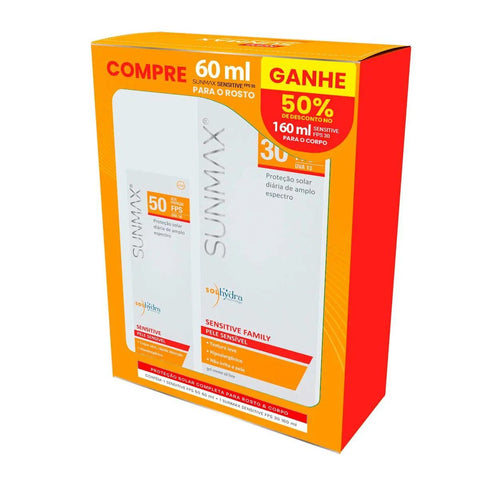 Kit Sunmax Protetor Solar Corporal Sensitive  FPS 30 + 50 - 160 mL + 60 mL