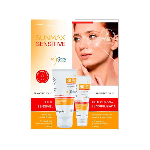 Kit Sunmax Protetor Solar Corporal Sensitive  FPS 30 + 50 - 160 mL + 60 mL