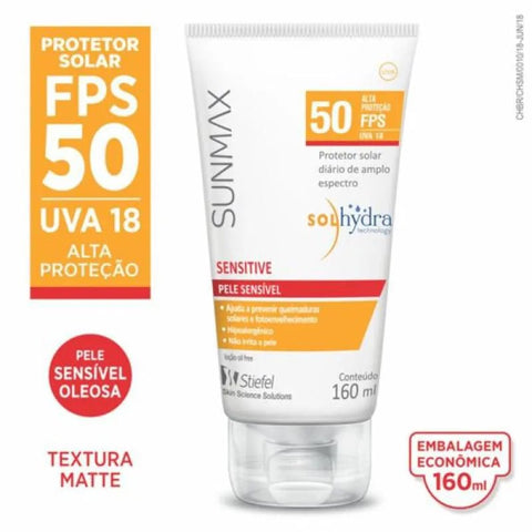 Protetor Solar Sunmax Sensitive  Sensível - FPS 50 - 60 mL