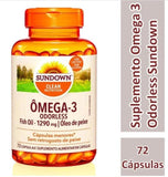 Ômega 3 (Sundown Naturals)  1290mg - 72 Unidades - Cápsula