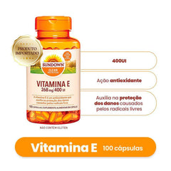 Vitamina E (Sundown Naturals)  400mg - 100 Unidades - Cápsula
