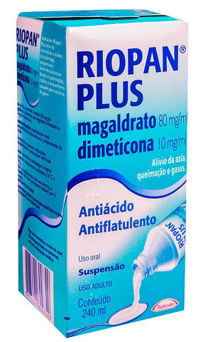 Riopan Plus  80mg/mL + 10mg/mL - 240 mL - Suspensão