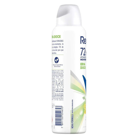 Desodorante Antitranspirante Aerosol Feminino Rexona Erva Doce 72 Horas 150Ml