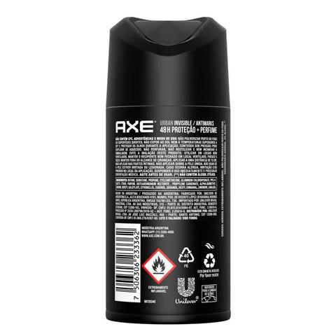 Desodorante Antitranspirante Axe Urban, Aerossol, 1 Unidade Com 152Ml
