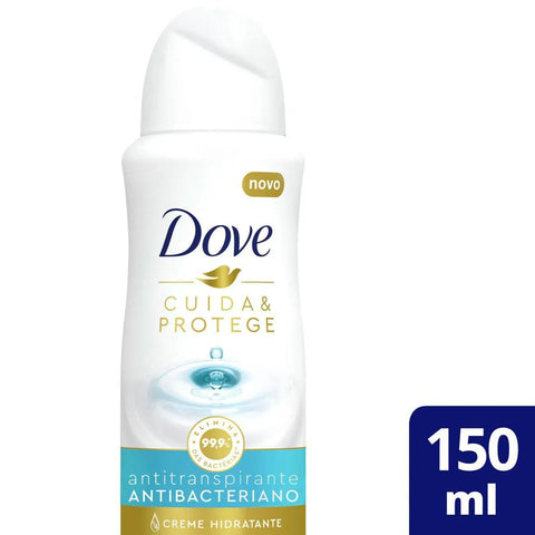 Desodorante Antitranspirante Feminino Dove Cuida e Protege, Antibacteriano, Aerossol, 1 Unidade Com 150Ml