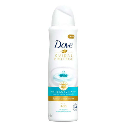 Desodorante Antitranspirante Feminino Dove Cuida e Protege, Antibacteriano, Aerossol, 1 Unidade Com 150Ml