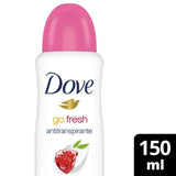 Desodorante Antitranspirante Feminino Dove Go Fresh, Romã e Verbena, Aerossol, 1 Unidade Com 150Ml