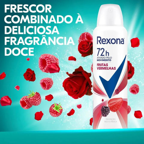 Desodorante Antitranspirante Feminino Rexona Motionsense Frutas Vermelhas, Aerossol, 1 Unidade Com 150Ml