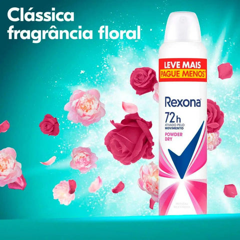 Desodorante Antitranspirante Feminino Rexona Motionsense Powder Dry, Aerossol, 1 Unidade Com 250Ml