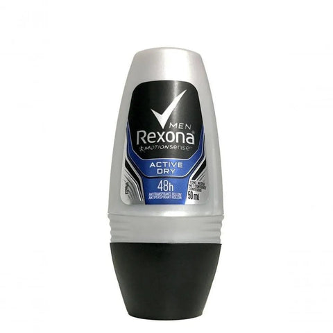 Desodorante Antitranspirante Masculino Rexona Men Active Dry, Roll-On, 1 Unidade Com 50Ml