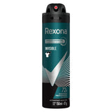 Desodorante Antitranspirante Masculino Rexona Men Invisible, Aerossol, 1 Unidade Com 150Ml