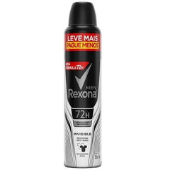 Desodorante Antitranspirante Masculino Rexona Men Invisible, Aerossol, 1 Unidade Com 250Ml